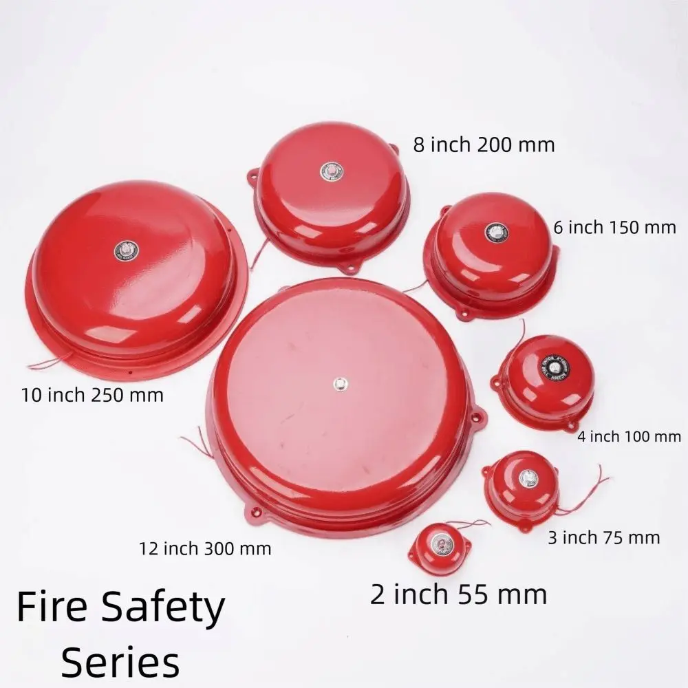 Waterproof Point Fire Alarm AC 220V Internal Strike Type Manual Call Alarm Bell Metal Electric Bell Fire Alarm Bell