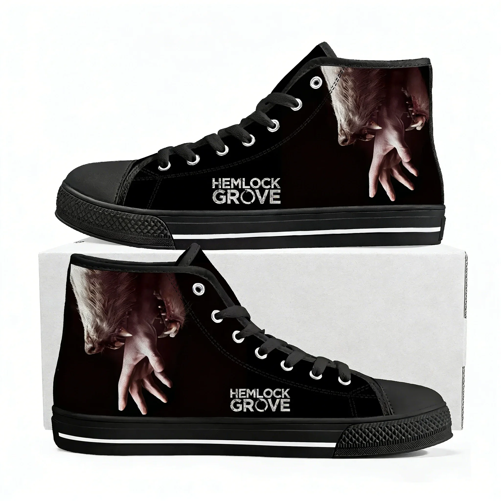 Hemlock Grove Zapatillas altas de lona para hombre, mujer y adolescente, de alta calidad, a la moda, informales, personalizadas para parejas