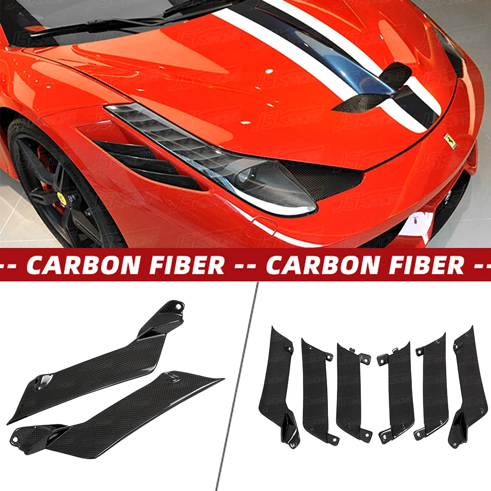 For Ferrari 458 Speciale 2014-2016 Dry Carbon Fiber Front Bumper Side Vents (Plain Weave)