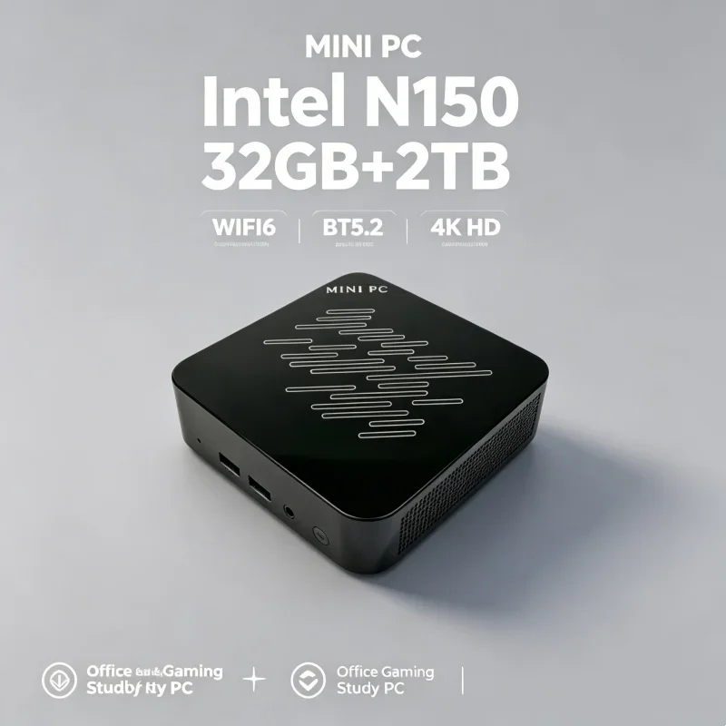 Intel Core N150 Windows 11 Cloud-Sync Supported Pc Core Host 16GB RAM 1/2TB SSD WIFI 6 BT5.2 4K 60Hz HD Cloud-Synced Gaming