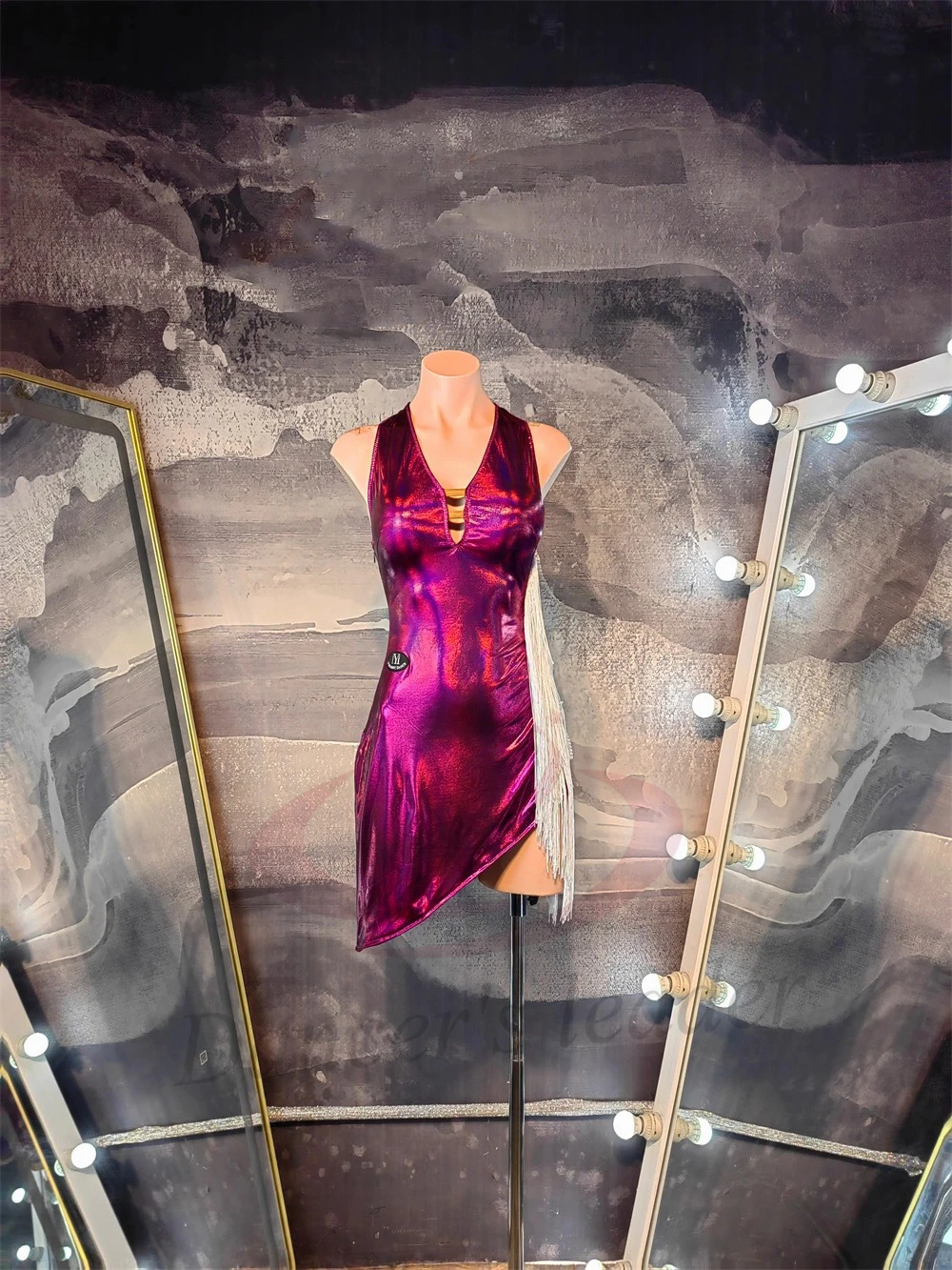 فستان الرقص اللاتيني للأطفال البالغين الراقية مخصص باللون الأحمر الوردي الساخن ختم تشا تشا تانجو ملابس نسائية احترافية #1