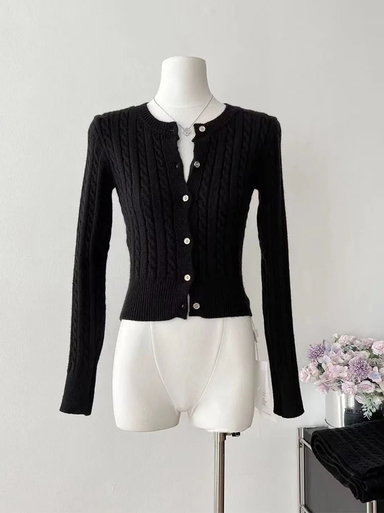 High Quality Women Knitted Cardigans Japanese Preppy Style Sweater Office Lady Single Breasted Jumper Autumn Winter