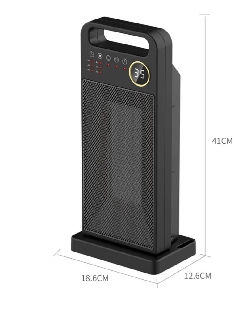 Indoor Space Heater Remote Control Electric Heater Touch Screen Portable Heater Household Vertical 120 Degree Shaking Head
