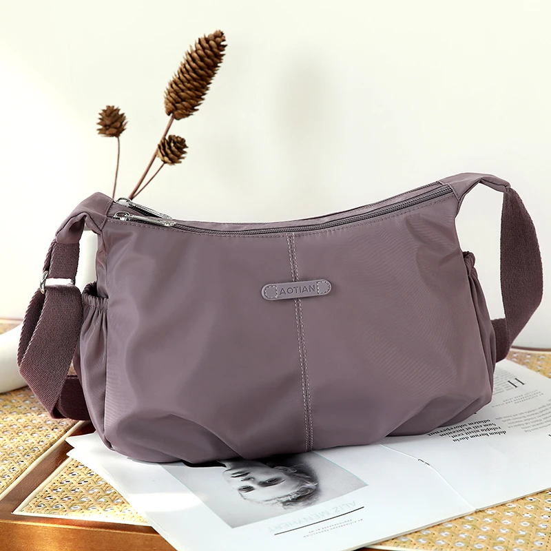 

Повседневная нейлоновая женская сумка-бродяга, женская сумка, женская однотонная сумка через плечо на молнии, высококачественная сумка-мессенджер для девочек Bolsos