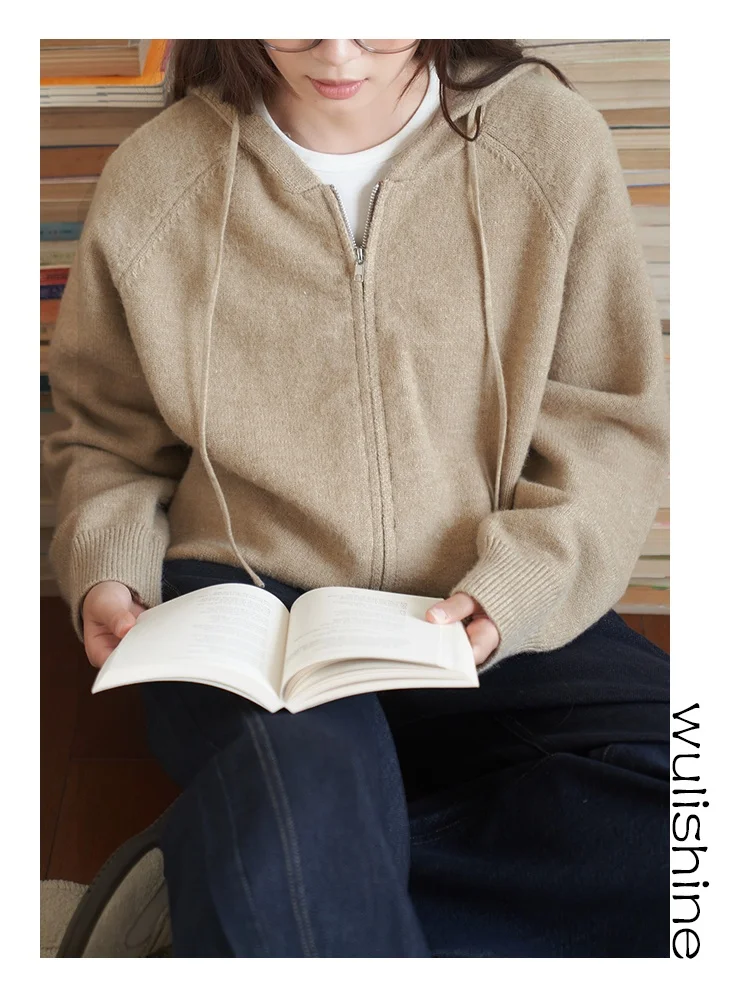 

Women's Loose Lazy Sle Knitted Hat Double Zipper Sweater Cardigan Autumn Winter New Arrival Casual Faion Polyester Nylon