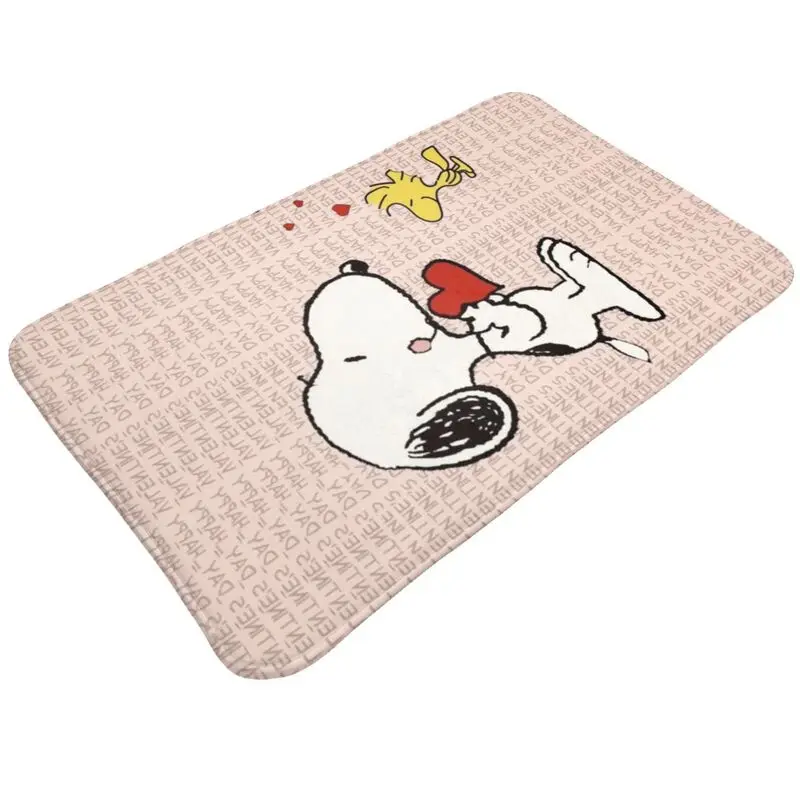 Custom Anime Manga Snoopy Woodstock Doormat Anti-Slip Entrance Kitchen Bath Floor Door Mat Toilet Carpet Rug