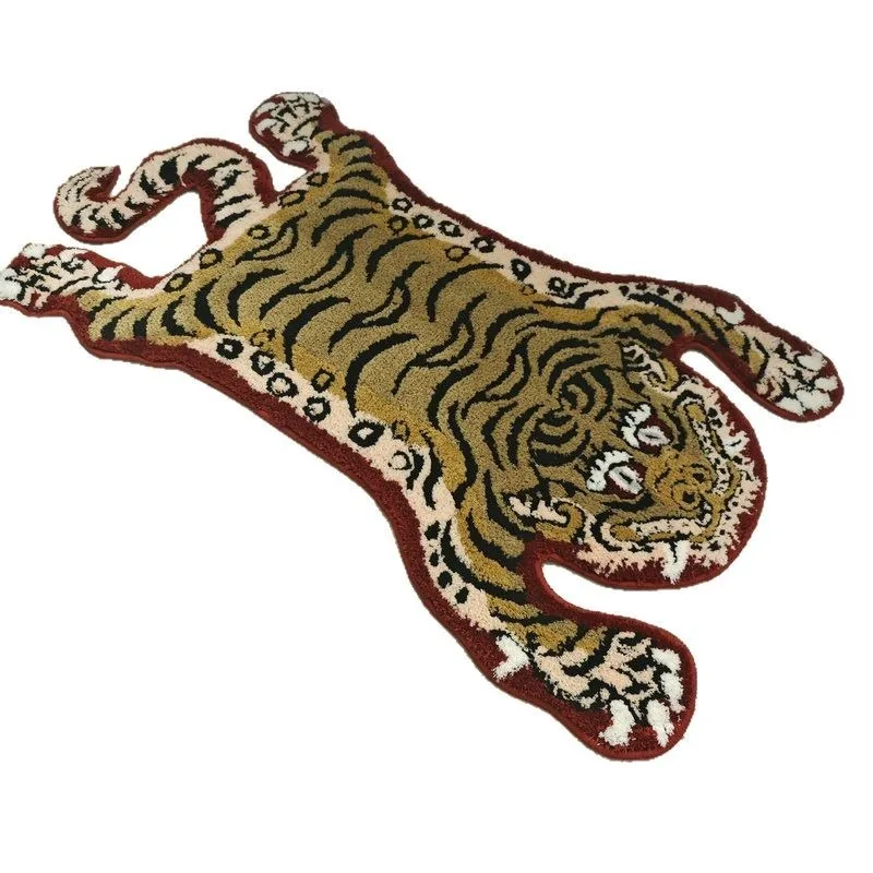 

60 м x 100 см тафтинговый ковер с изображением тигра, напольный коврик специальной формы, прикроватное одеяло, коврик для ног, гобелен с тигром, нескользящий коврик для ванной, коврики