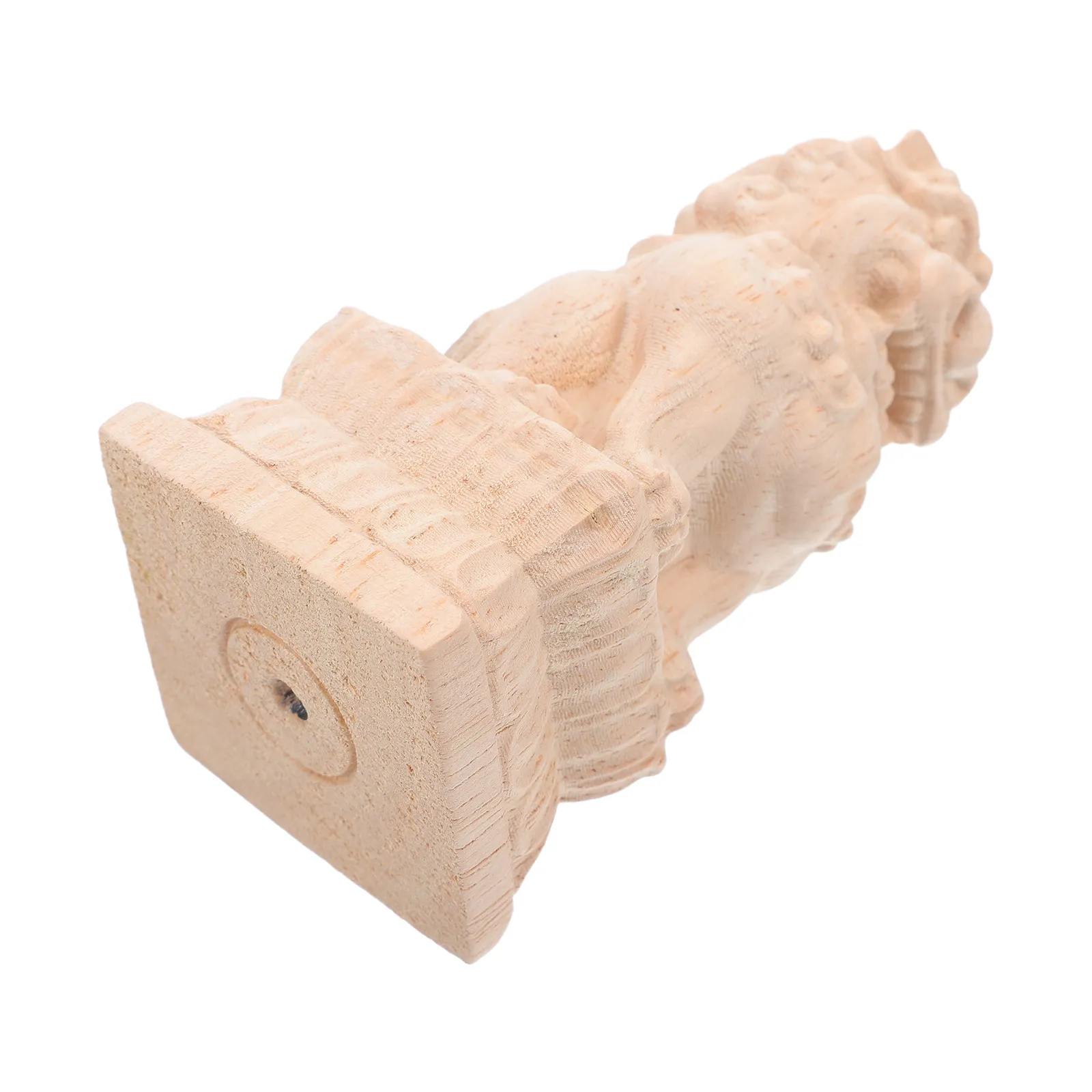 Wooden Lion Railing Post Statue Bridge Finials Garden Decor Outdoor Fence Post Cap Decoration Unfinished Chinese Guardian Lion