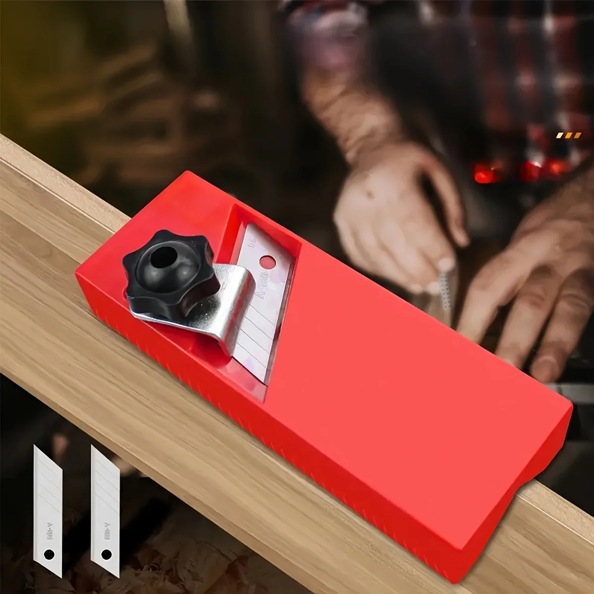 Portable Wood Chamfer Plane, Hand‑Held Edge Trimming Hand Plane,Plastic Woodworking Planer for Quick Edge Chamfering & Deburring