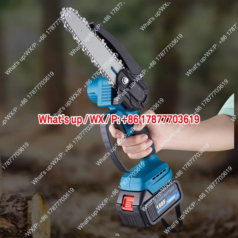 6 Inch Brushless Electric Chainsaw Woodworking Cordless One Hand Saw Logging Saw Small Cordless Electric Chainsaw