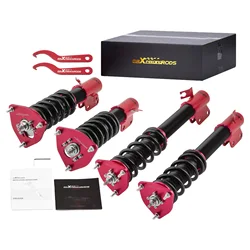 MaXpeedingrods Coilovers 24 Way Damper Lowering Kit For Subaru Forester 03-08	Shock Absorber Coil Spring Strut Front Rear