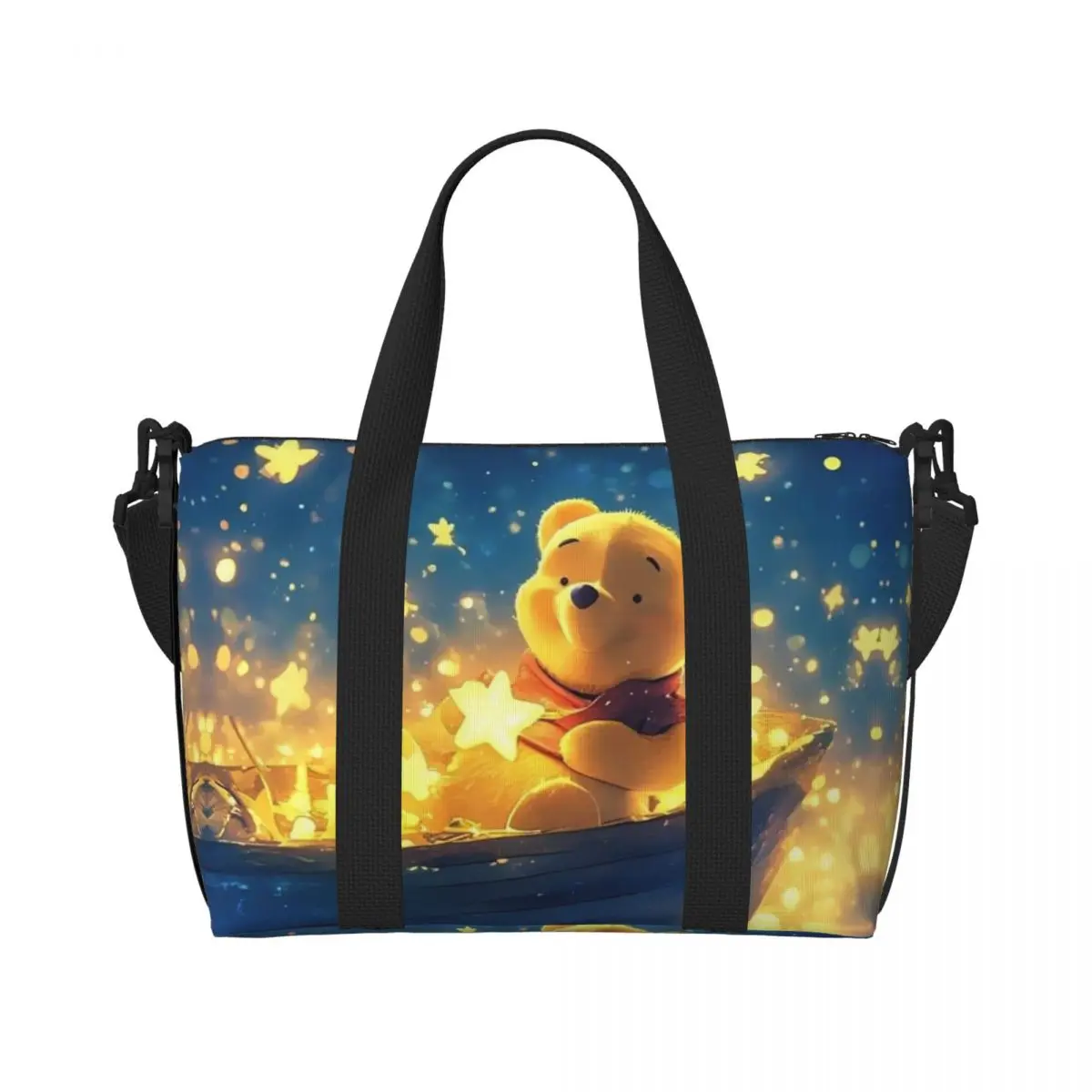 

Custom Large Winnie Pooh Classical Printing Tote Bag Women Yellow Bear Shoulder Shopper Gym Beach Travel Bag
