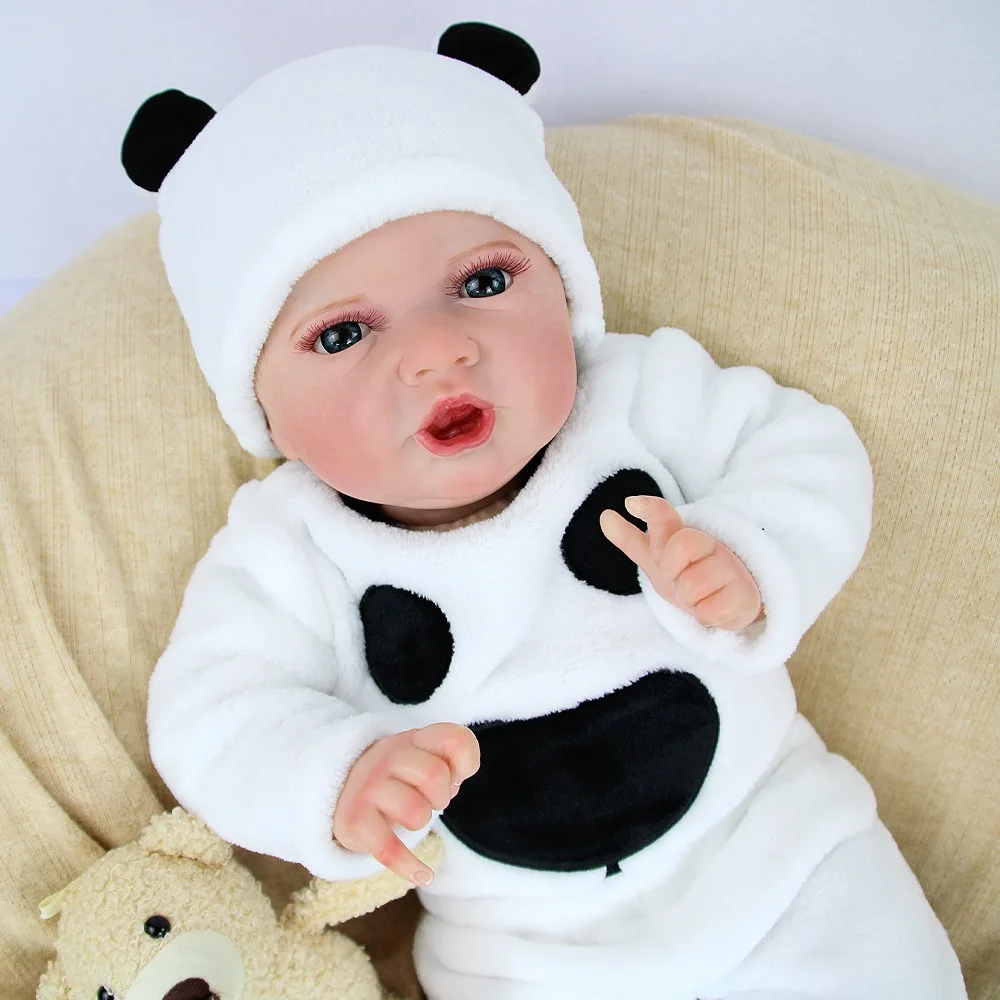 22 pouces doux Reborn poupée pure veines peintes à la main Visible vente chaude vinyle bébé poupée fait à la main greffe de cheveux W-022XM