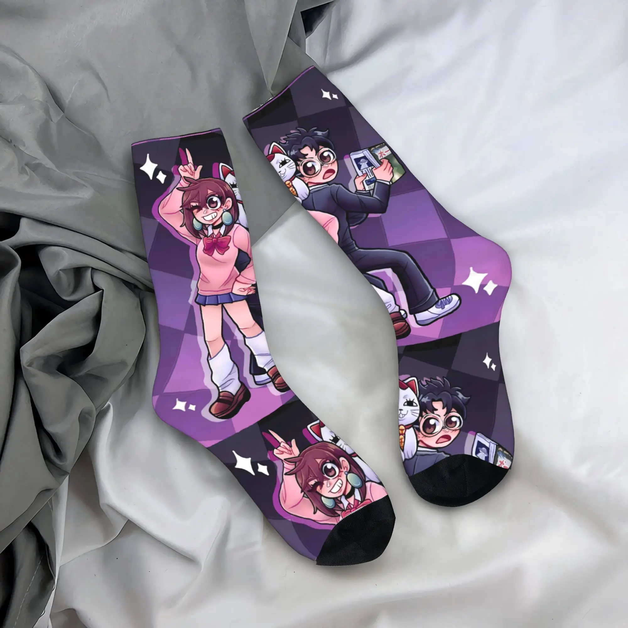 Men Socks Dandadan Manga Anime  Stockings Winter Funny Comfortable Socks Pattern Cycling Anti Skid Socks