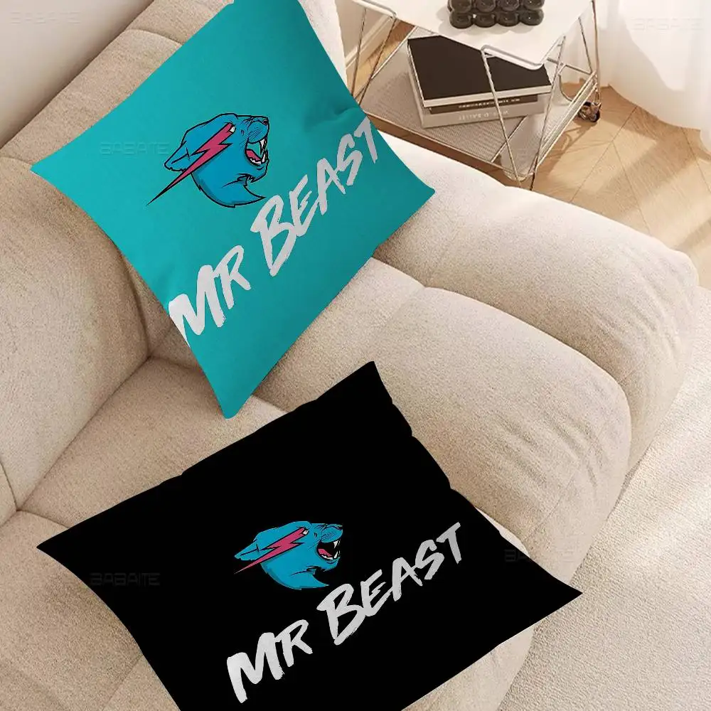 Game Blogger Mr-Beasts Pillowcase toon Gift Cushion Cover Bedroom Home Sofa Chair Seat Decor pillow case