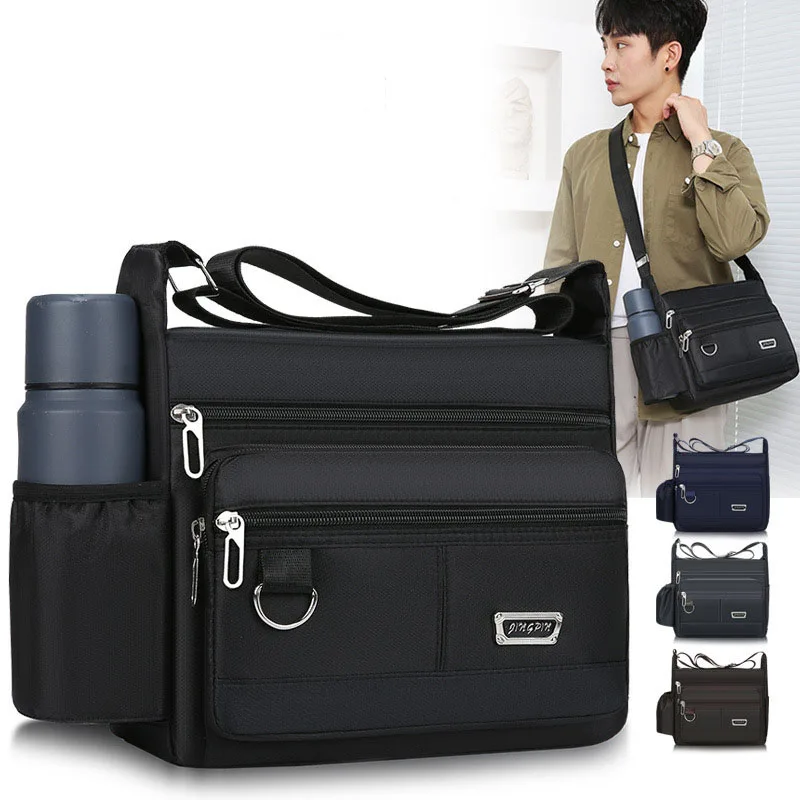 

New Men's Handbag Cross-Body Bag Casual Single-Shoulder Bag Fashionable And Simple Multi-Layer Storage Business Man's Bags