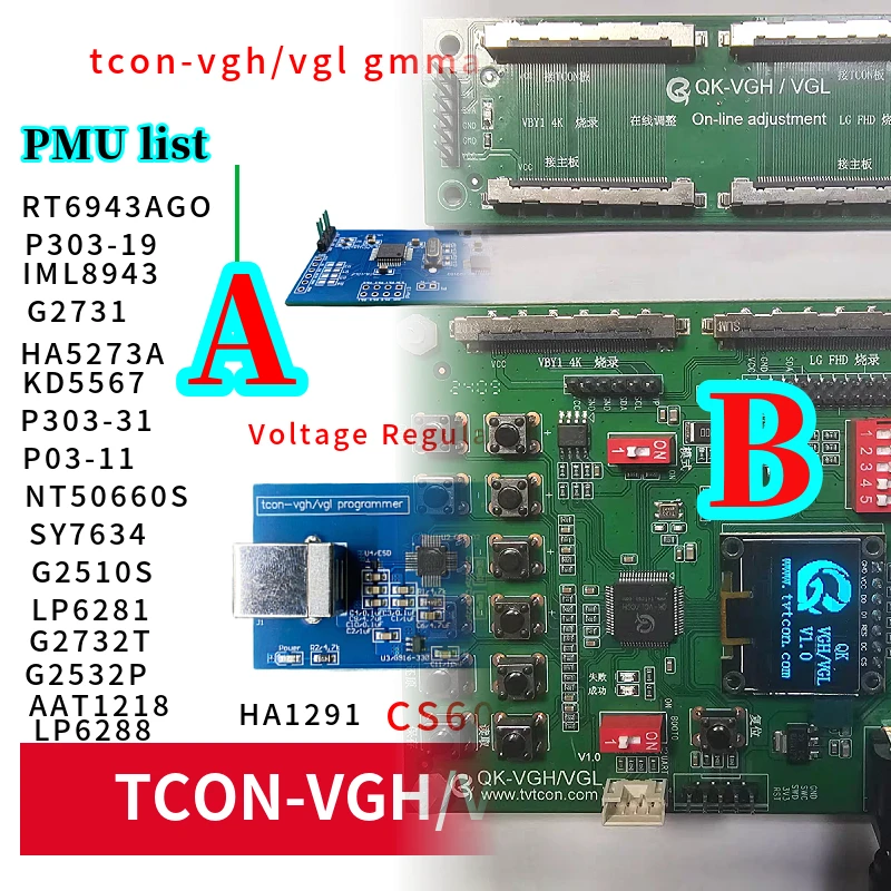 tcon vgh vgl gmma voltage regulation programmer