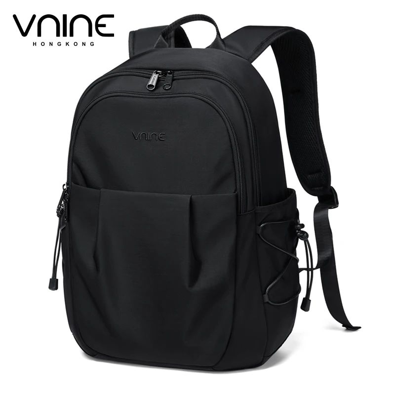 V.NINE Women Backpack Bags Elegant Nylon Backpacks Men 15 inch Laptop Compartment Waterproof Lightweight Unisex Back Pack Solid