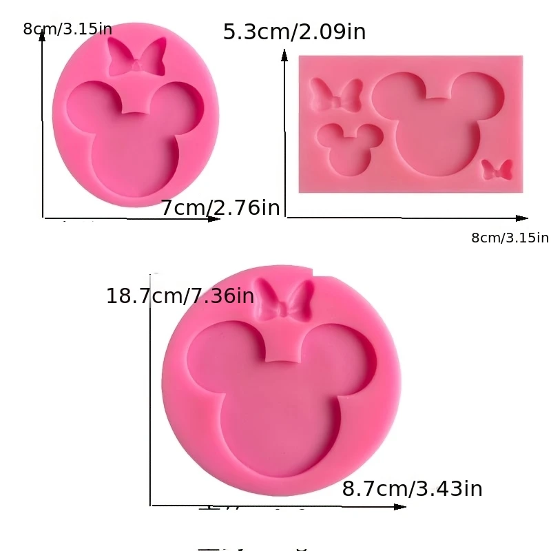 1pc Disney Mickey and Minnie chocolate molds, reusable silicone soap molds, reusable DIY craft molds, baking supplies