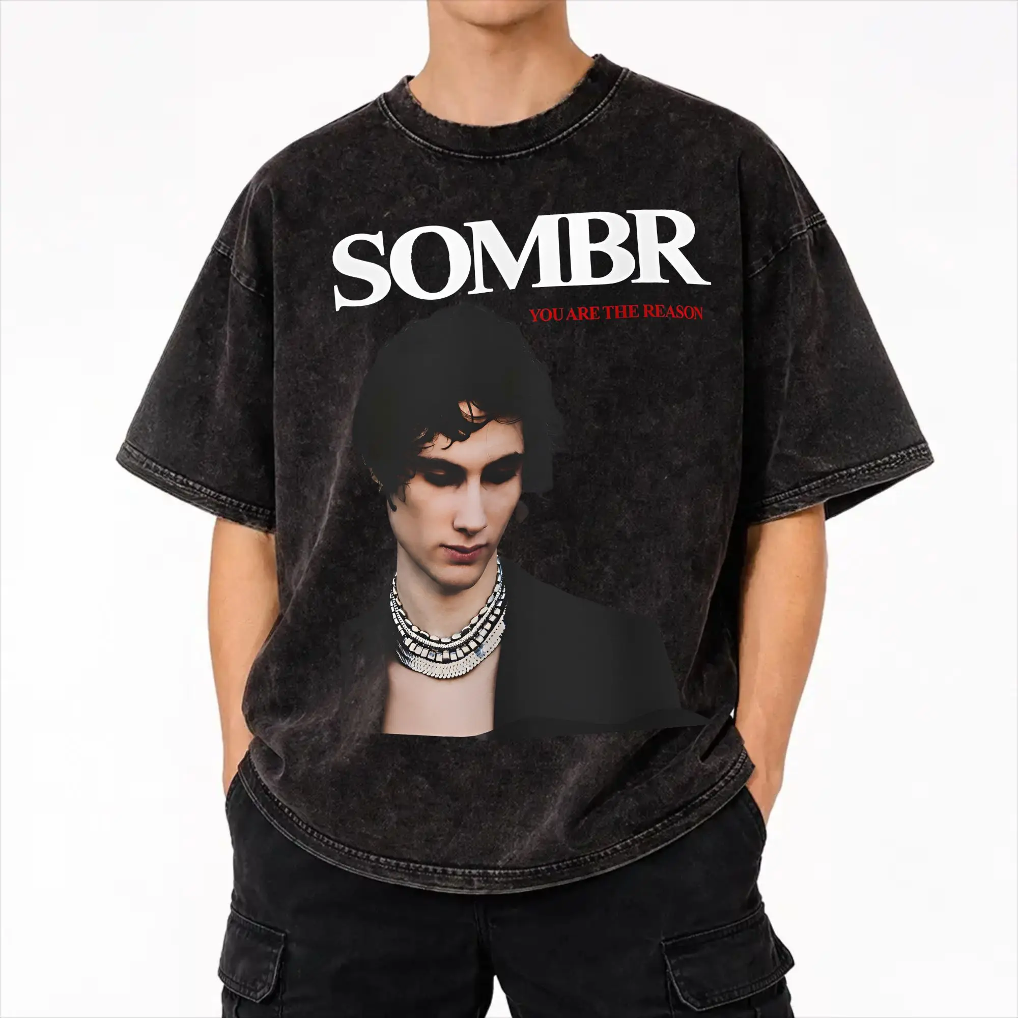 Sombr Youare The Reason World Tour 2026-2027 Accessories Washed T Shirts Men Women Streetwear Hip Hop T-Shirt
