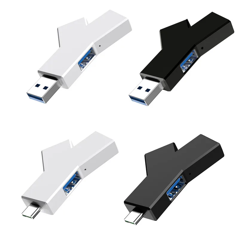 1PCS Type C to USB 3.0 2.0 ，Compact Small 3-in-1 USB Type C Hub Three Ports USB HUB Y-shaped for Notebook ﻿