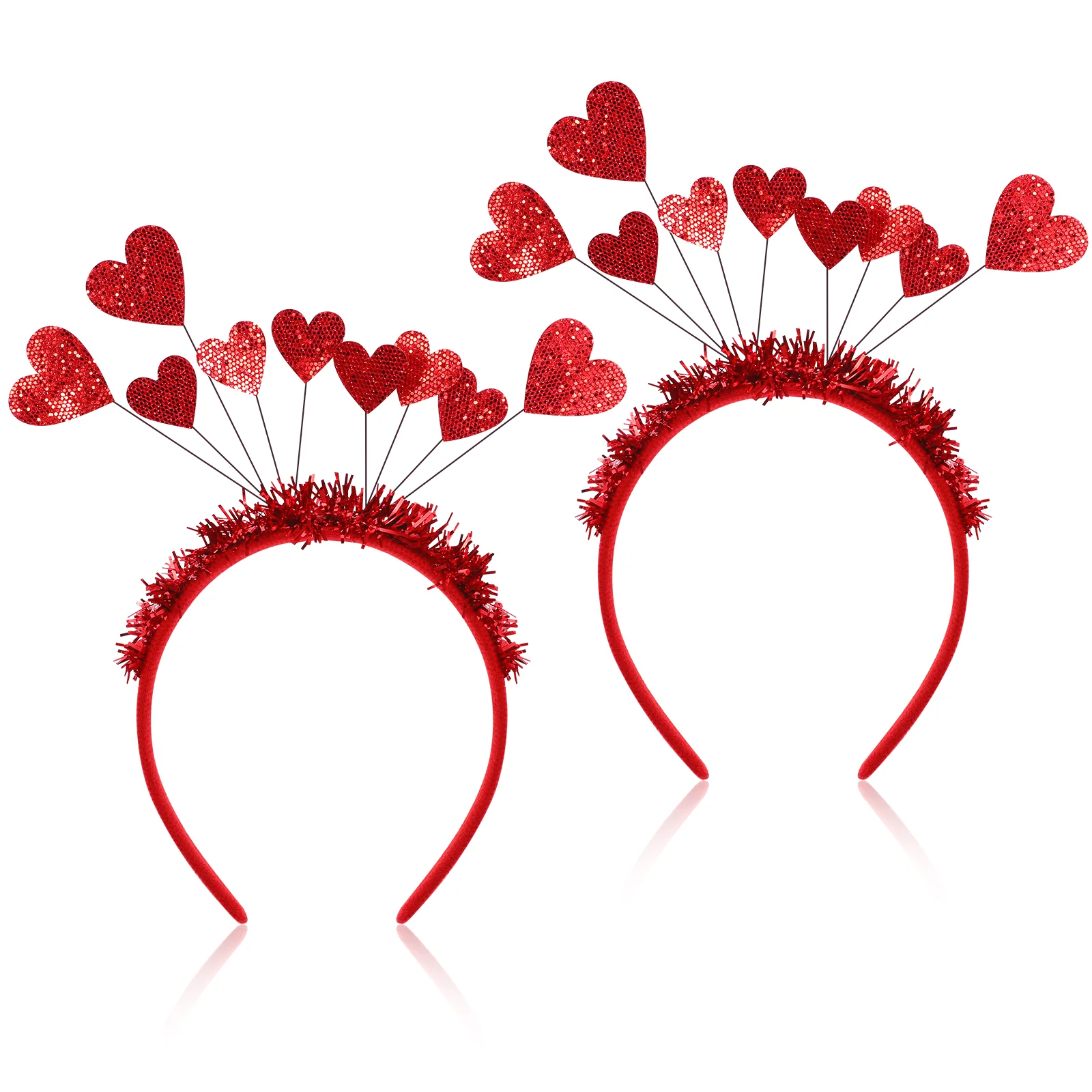 

2 Pcs Love Headband Party Hair Hoops Valentine's Day Hairbands Heart Necklace Loving Lovely Headwear Plush Ribbon Girls