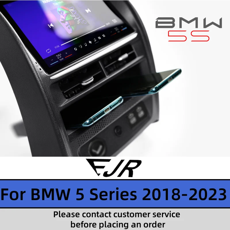 Android13 Wireless CarPlay Rear Seat Display Screen For BMW 5 Series 2018-2023 4+64G BT Multimedia Player AC Air Panel