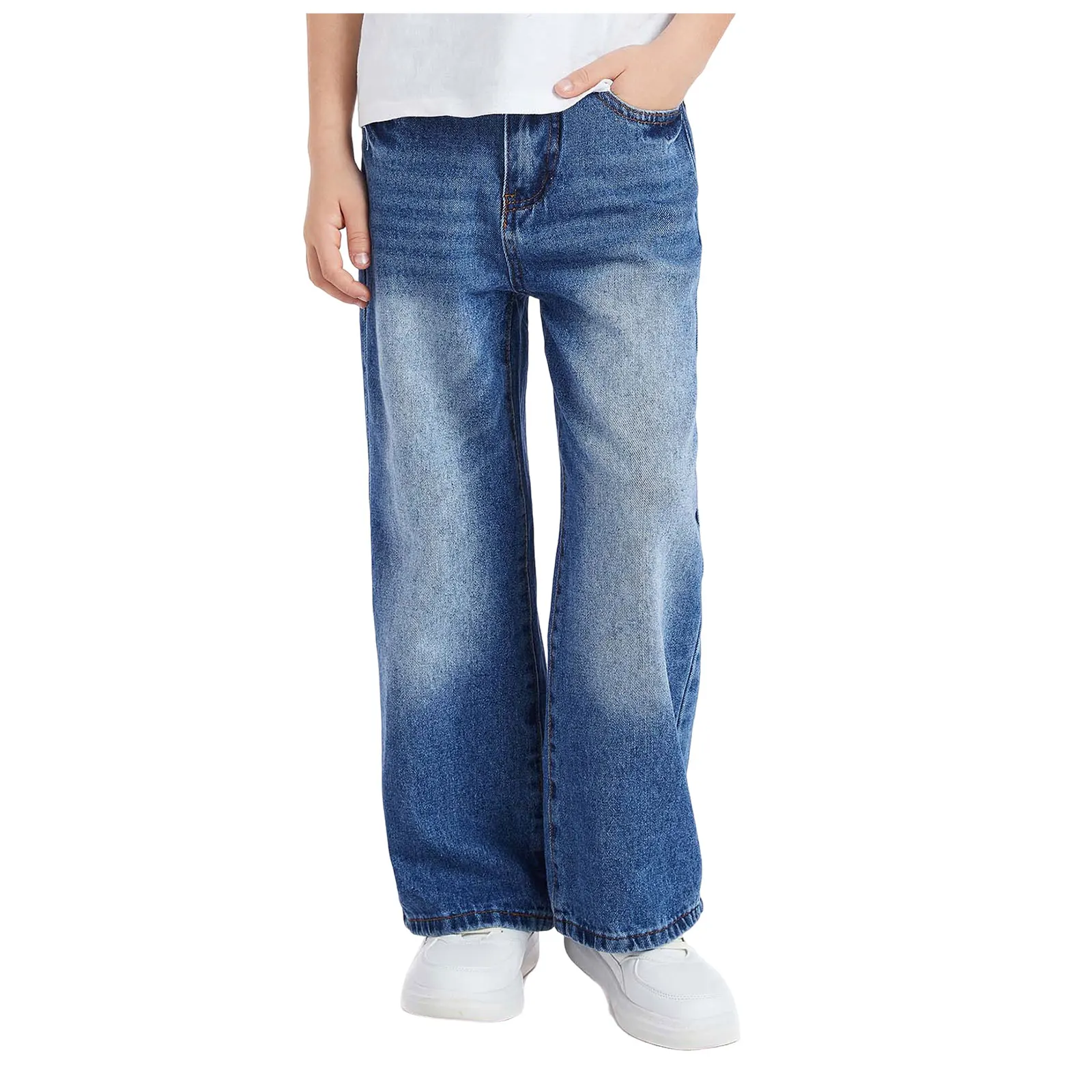 

Casual Jeans For Boys Fashion Classic Style Comfortable Denim Wide Leg Pants High Waisted Hundred Matching Versatile Trousers