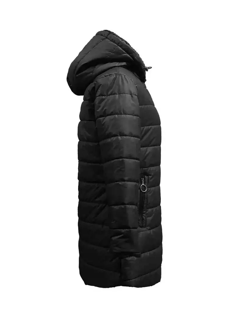 Winter Warm Fitted Hooded Jacket Mid-Length Long Sleeve Outerwear Coat European And American Cross-Border Cotton Clothing
