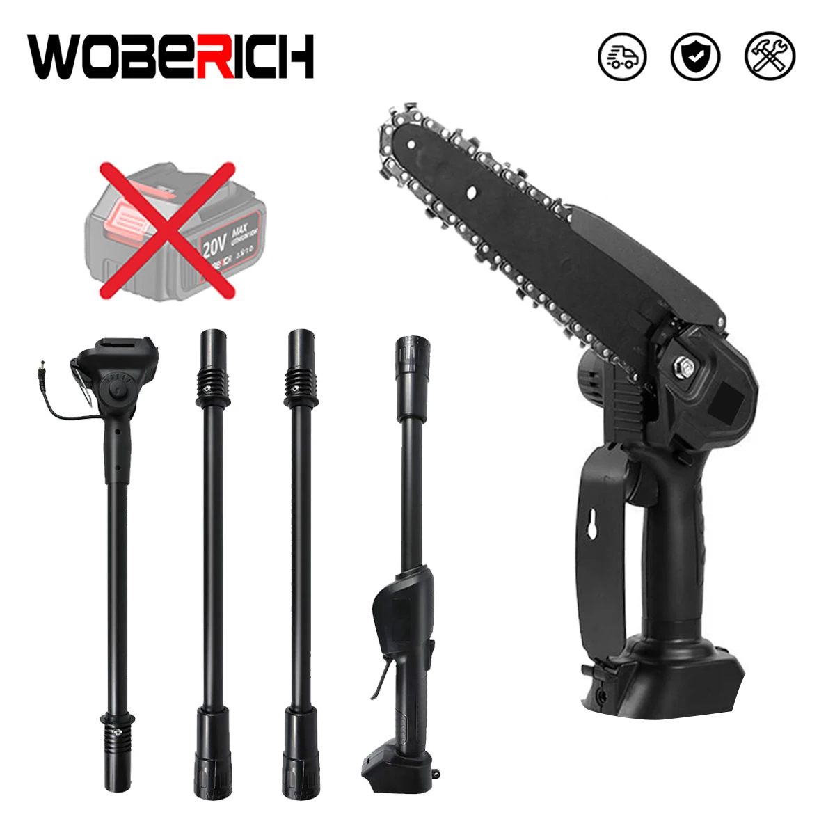 

2m Telescoping Electric Pole Chainsaw 40000RPM Adjustable High Length Portable Garden Tool NO Battery For Makita 18V Battery