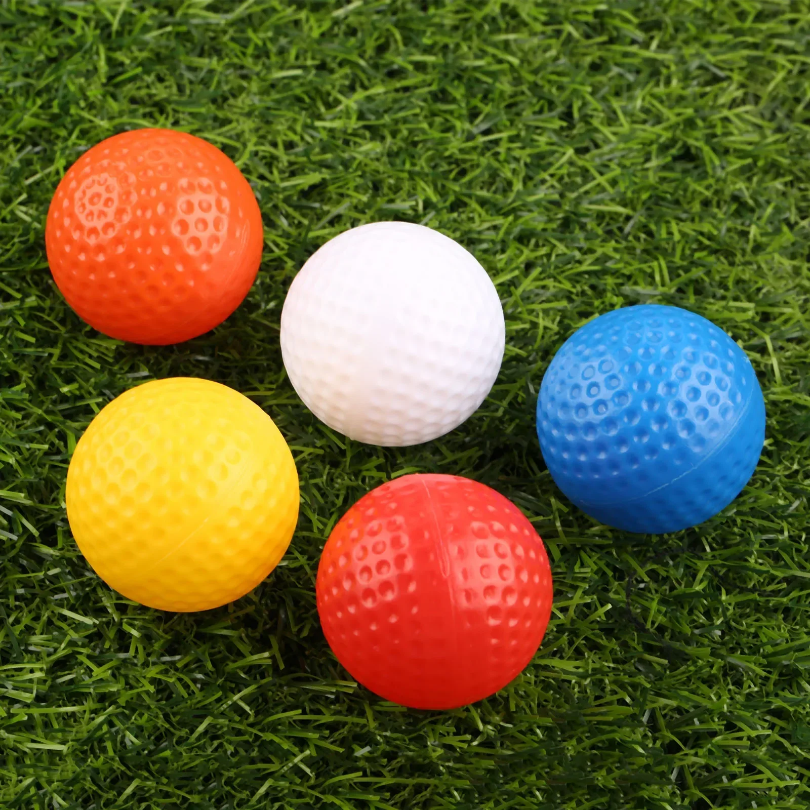 10pcs 41mm Diameter Plastic Hollow Elastice Golf Balls Professional Indoor Outdoor Sports Training Practice Balls 5 Colours