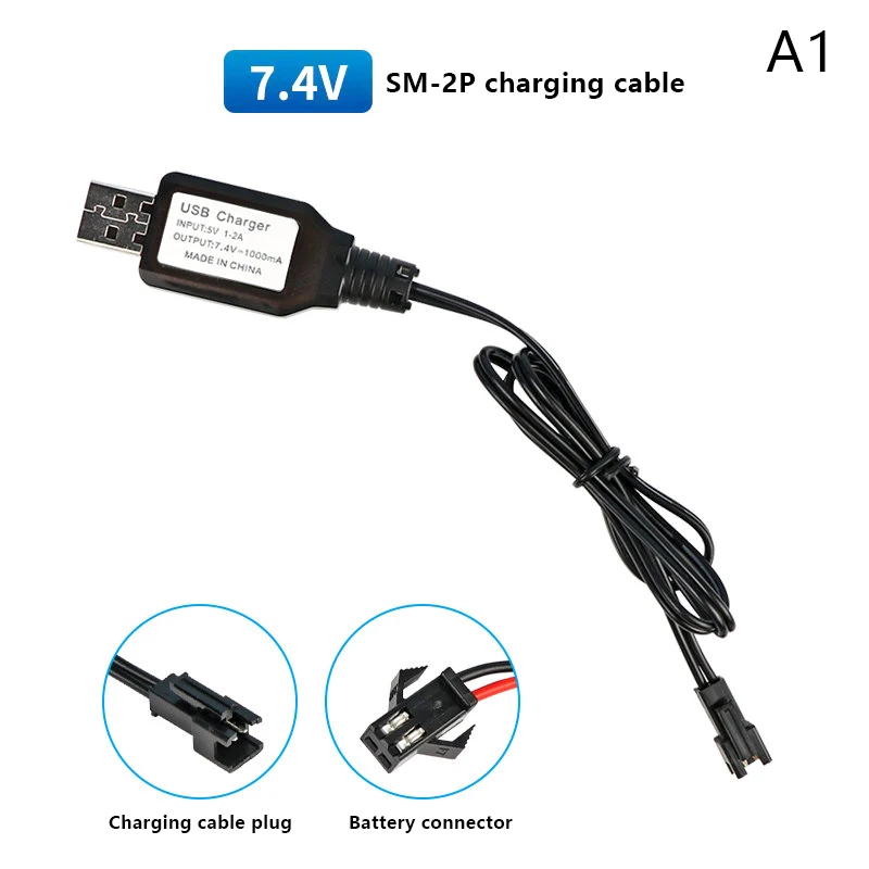 .Hot Sale.7.4V (3.7V X2) Charger SM-2P/3P SM-4P Reverse XH-3P/4P Li-ion Battery Electric RC Toys Car Boat USB Charge view 3
