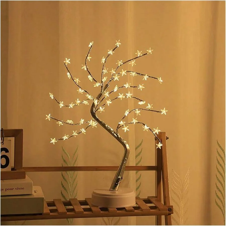 LED Night Light Mini Christmas Tree Copper Wire Garland Lamp For Kids Home Bedroom Decoration Decor Fairy Light Holiday lighting