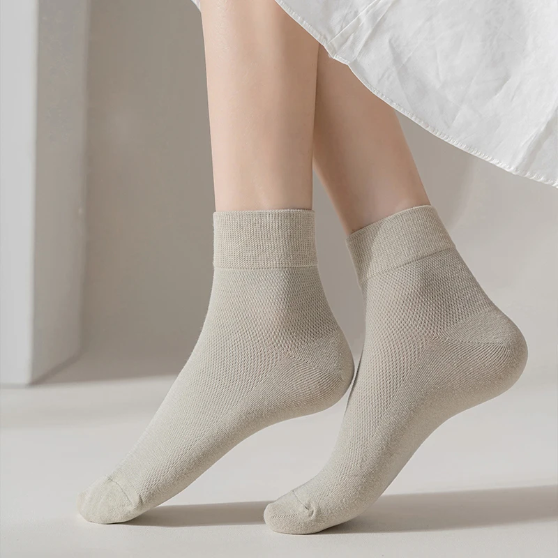 5 Pairs/Lot Women Cotton Socks Pure Color Breathable Mesh Candy Color Comfortable Women Socks Simple Fashion Gift Socks 2022 NEW
