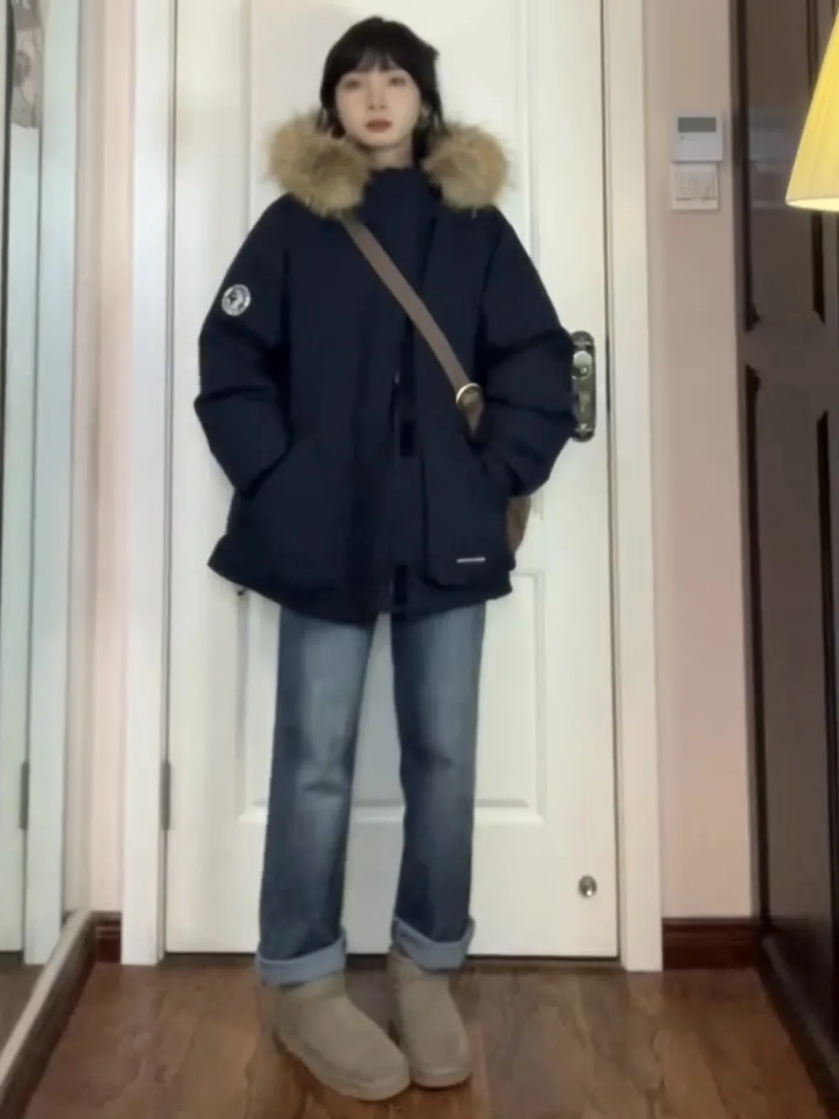 Thiened American Workwear Sle Parka da donna in cotone Jaet Inverno Nuovo arrivo Coppia calda Cappotto con collo in pelliccia grande