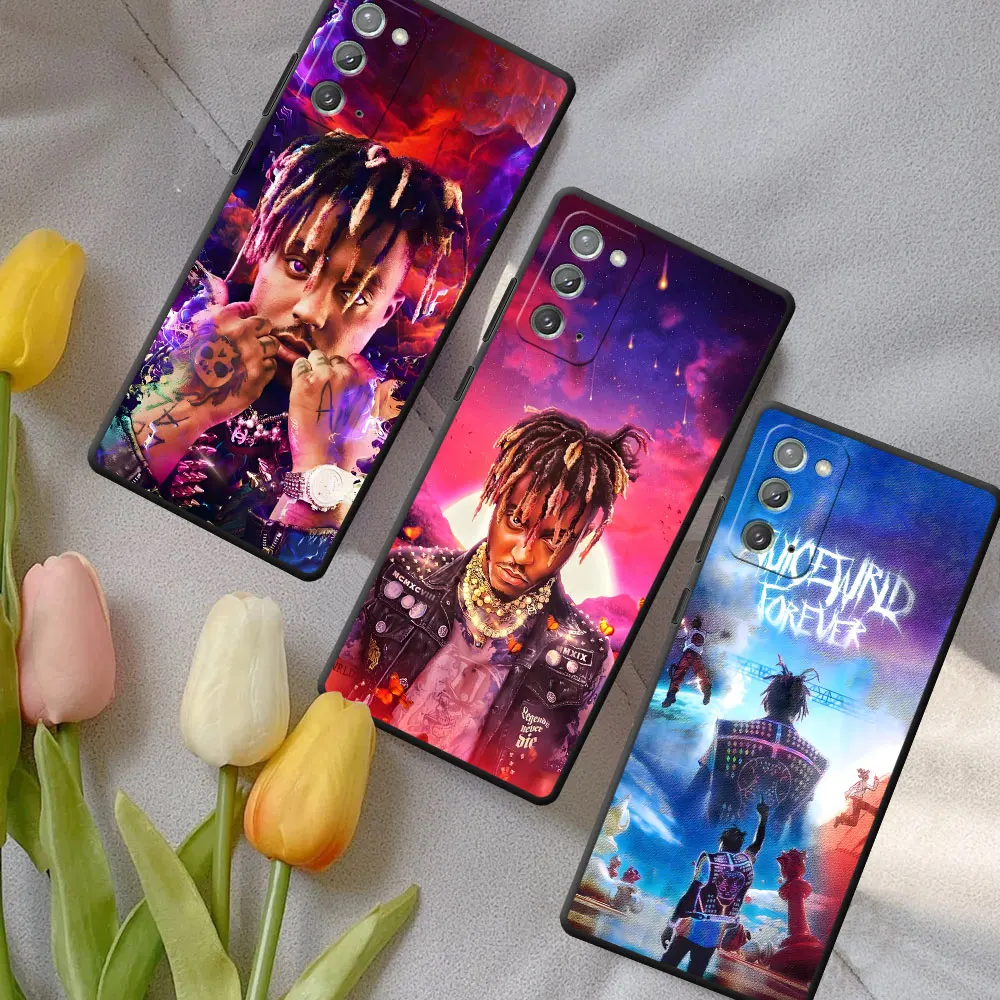 Rapper j-juice w-wrld caso para samsung galaxy note 20 ultra 5g 10 plus 9 preto tpu capa de telefone m12 j6 plus j7 j8 j5 j2 prime