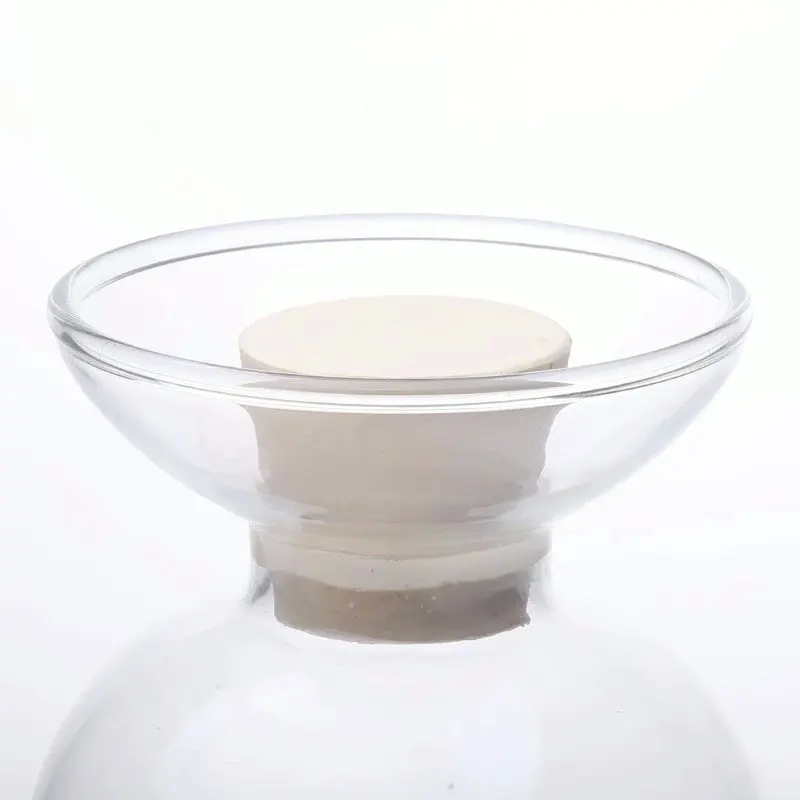 1pcs 125ml 250ml 500ml Lab Conical Head or Round Head Glass Sample Storage Bottle Exhibit Showing Flask with Rubber Stopper