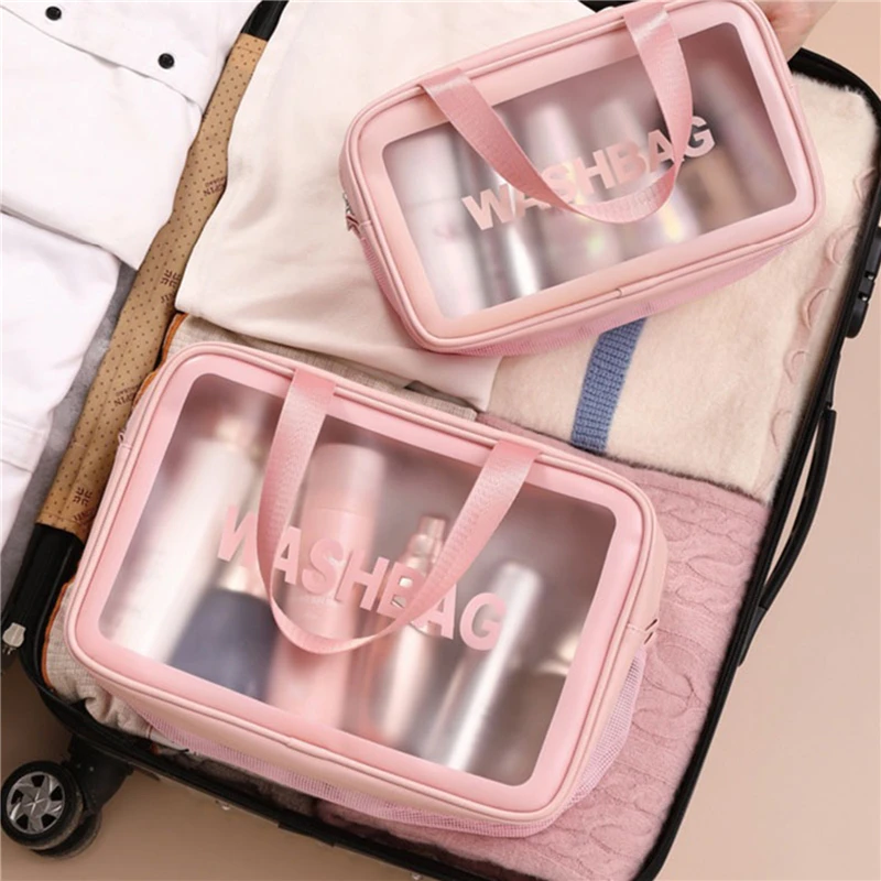 

Double Layer Dry & Wet Separation PU Women Travel Storage Bag Makeup Bag Organizer Bags Waterproof Washbag Cosmetic Cases