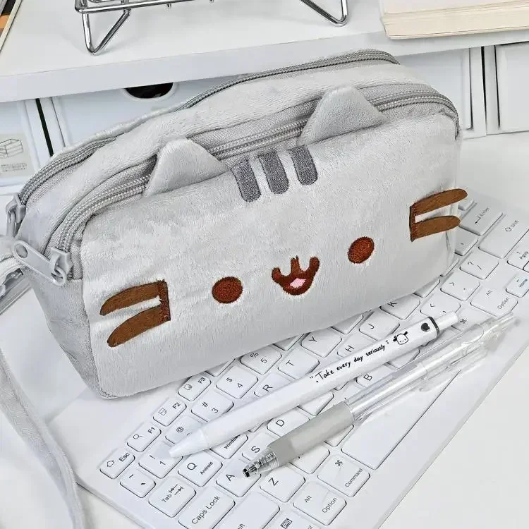 Niedliches Pusheen-Federmäppchen, Cartoon-Motiv Dicker Kater, Große Kapazität, Schüler-Schreibwaren-Aufbewahrungstasche, Mehrzweck-Reise-Kosmetiktasche, Geschenke – Detail 7
