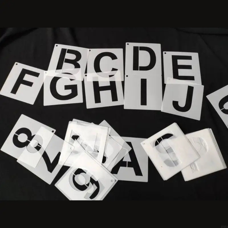 60 шт трафареты с буквами и цифрами, шаблоны для рисования ПЭТ для рисования на бумаге, дереве, металлу, стеклу, ткани, украшения стены