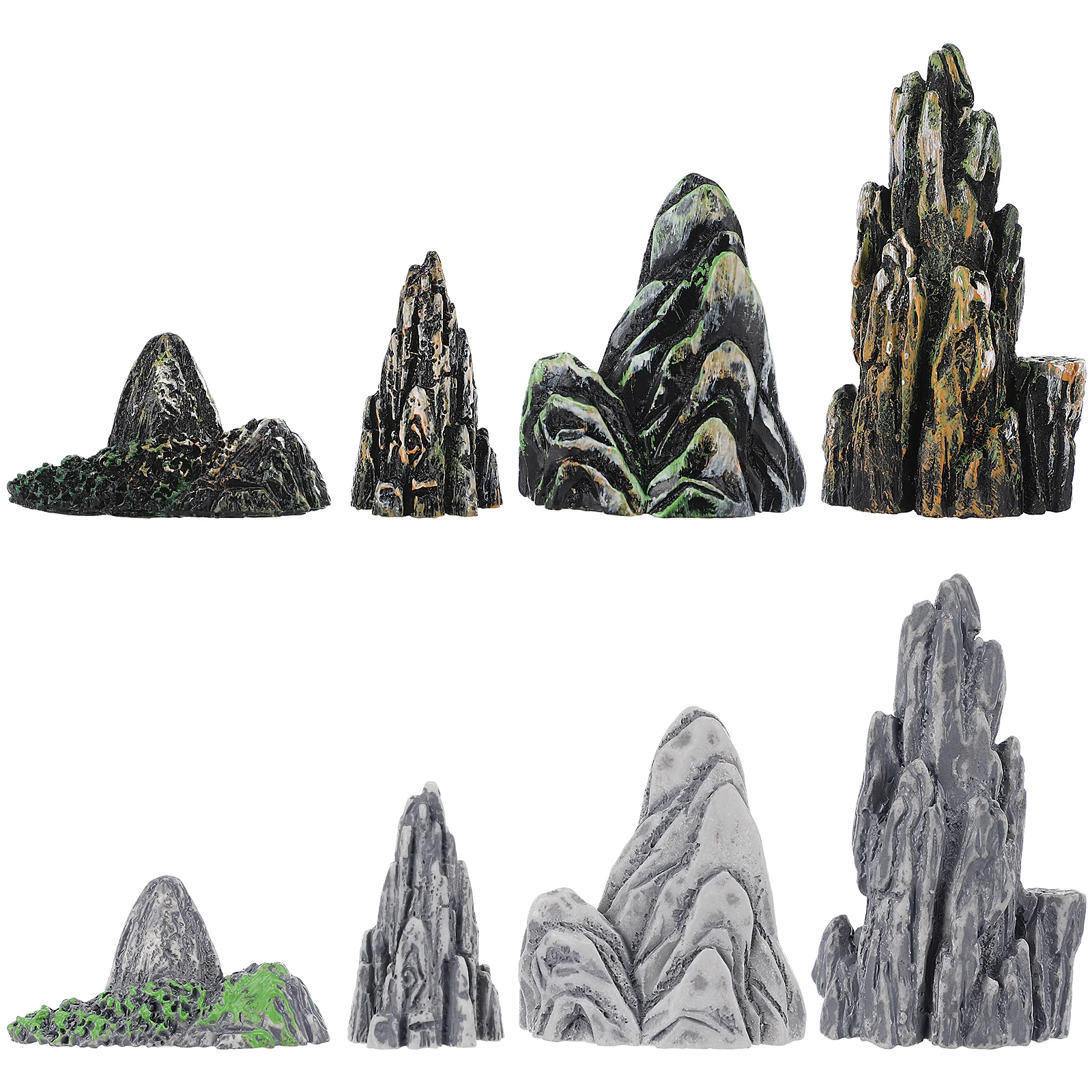 

8pcs Mini Rockery Fake Mountain Bonsai Desktop Gardening Ornaments Landscaping Bonsai Landscaping Decoration Home Aquarium Decor