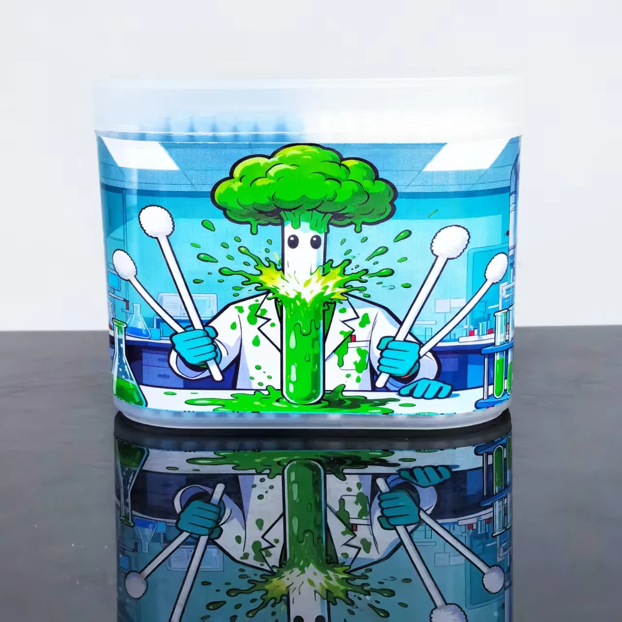 300 peças/600 peças caixa de padrão de garrafa experimental cotonetes, cotonetes de limpeza de duas cabeças e duas cores