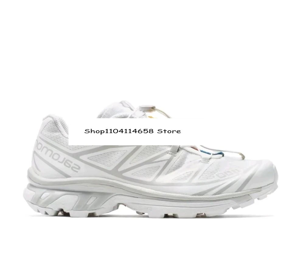 SALOMON XT-6 esportes ao ar livre malha tecido couro sintético baixo corte tênis de corrida masculino e feminino branco