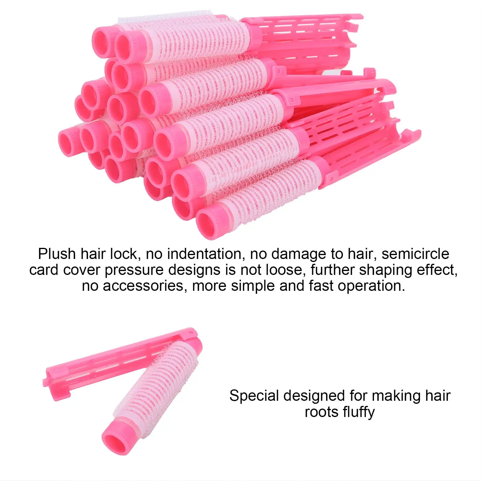20 Pcs Root Perm Rods Nylon Hook Loop Rollers, Fluffy Hair Styling Tools for Salon & Barber Supplies Fixed Design