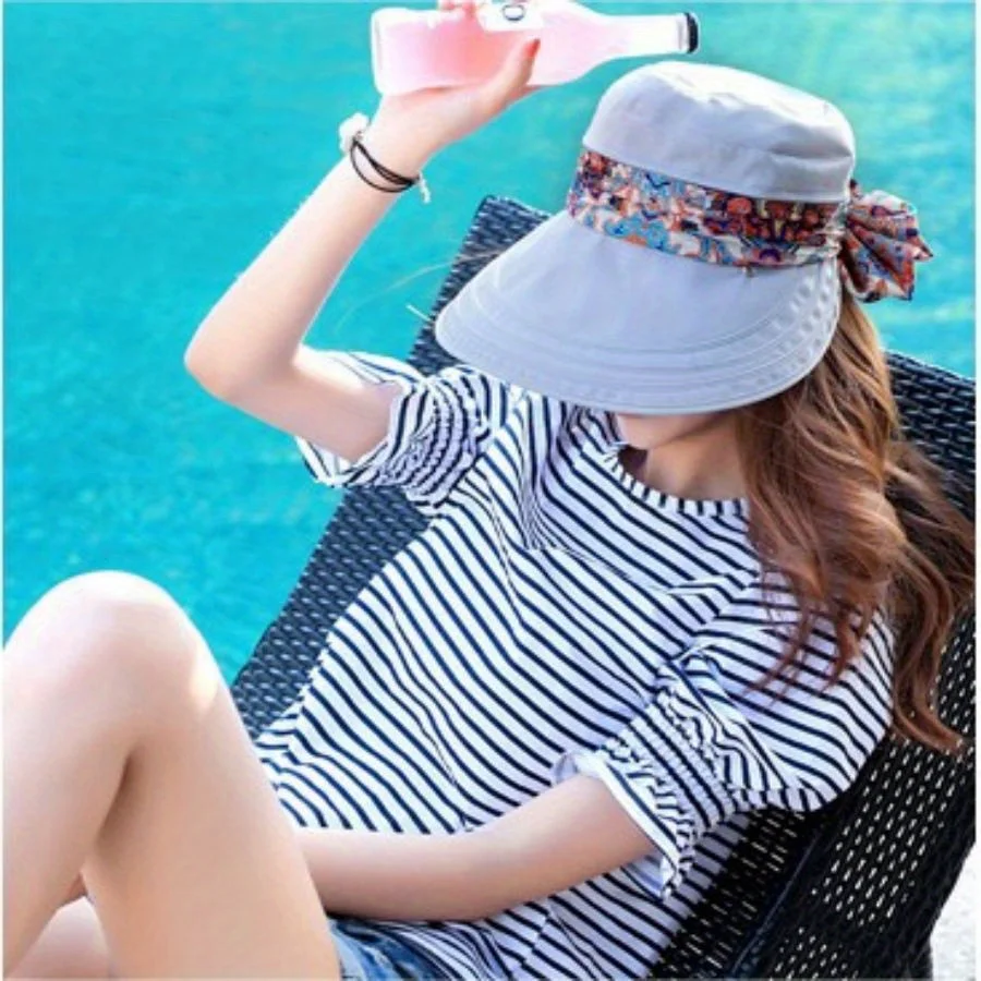 

New Brand Women's Sunbonnet Sun Hat Summer Folding Sunscreen Anti-uv Large Beach Cap Summer Hat Fashion Sunhat Women Hat