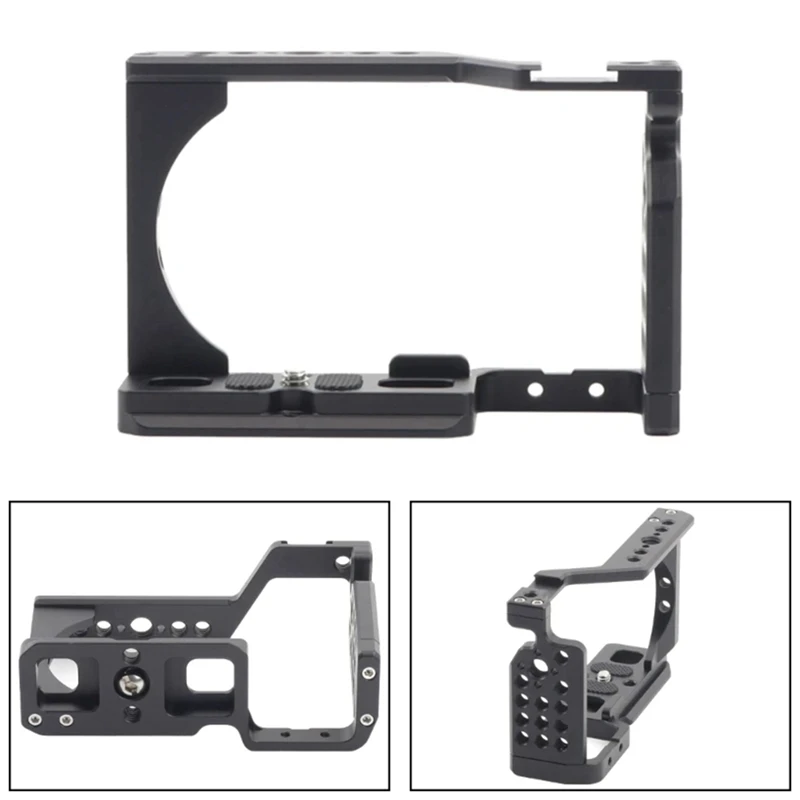 قفص كاميرا جديد يوميًا لكاميرات Sony ZVE10، لوحة عمودية سريعة الإصدار مع مقبض وفتحات ملولبة