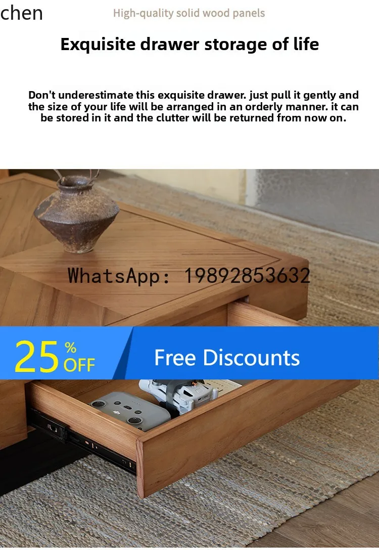 

tea table industrial style solid wood coffee table living room creative leisure small low table