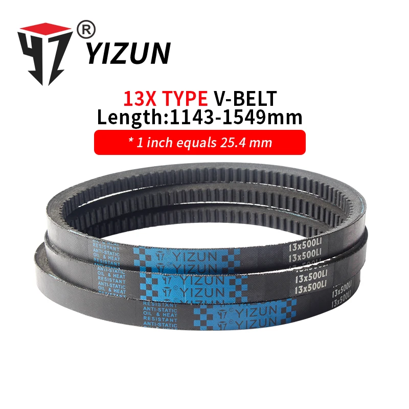 YIZUN AX/13X Type  13X1143~1549mm Hard Wire Rubber Drive Inner Ring Long Industrial Drive Agricultural Machinery Toothed V Belt