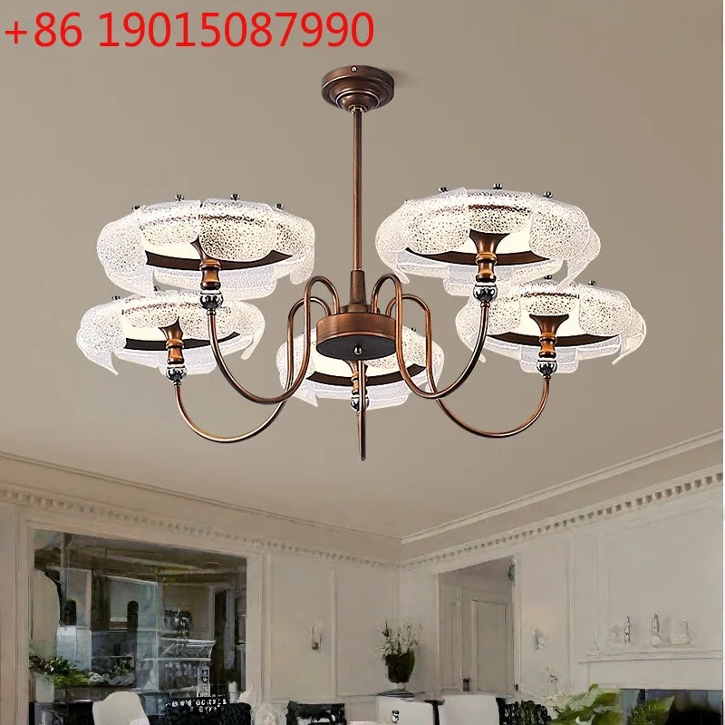 

French living room chandelier bedroom dining room retro simple silent lamp