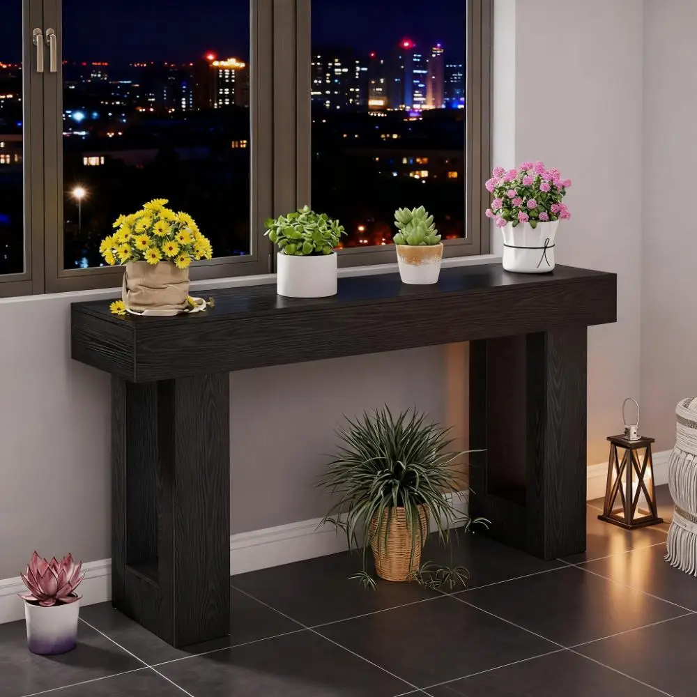 Wooden Console Table, Sofa Side Table, Living Room Table Rectangular Sofa Table Behind The Couch